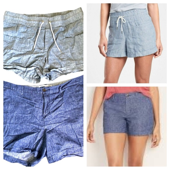 Lot of 2 size 16 Linen Shorts Athleta Cabo, Old Navy Everyday Short - Picture 1 of 16